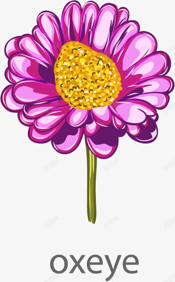 元素卡通手绘牛眼花png免抠素材_新图网 https://ixintu.com 卡通手绘 矢量元素 矢量花朵 紫色花朵