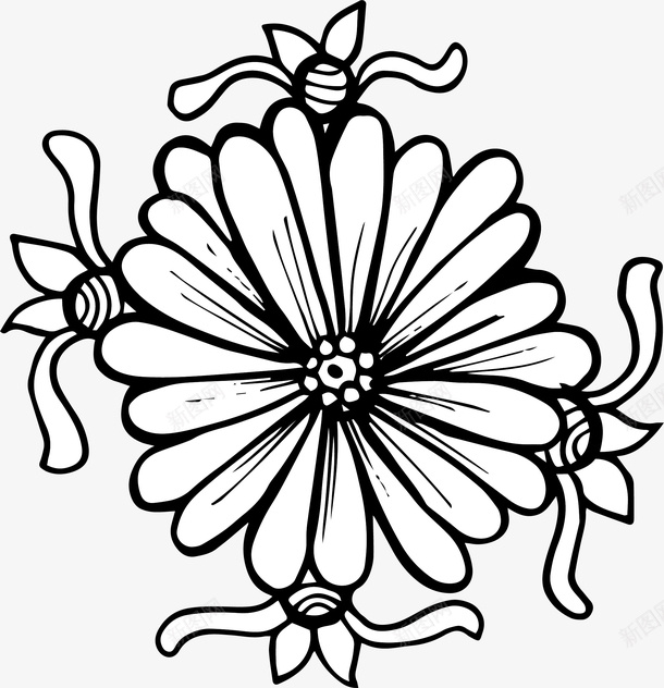 手绘花朵装饰图标png_新图网 https://ixintu.com 手绘花朵 手绘花朵装饰 花朵 花朵线条 花朵装饰 花朵装饰线条