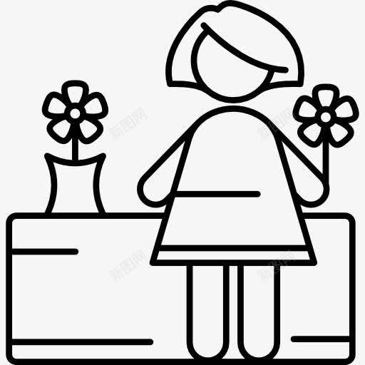 FloristWoman图标png_新图网 https://ixintu.com 人 女人 女孩 工作 花