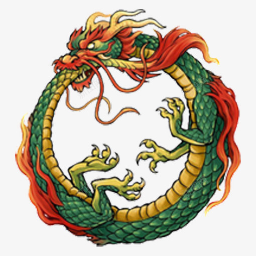 手绘绿色中国龙png免抠素材_新图网 https://ixintu.com 中国风 中国龙 免扣素材 彩色龙 手绘