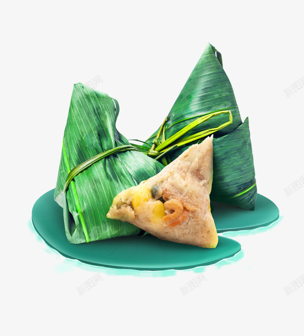 粽子端午节元素png免抠素材_新图网 https://ixintu.com 端午节 粽子 粽子照片 绿色 肉粽子 鲜肉粽 黄金肉粽