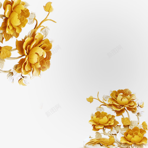 3d效果花朵psd免抠素材_新图网 https://ixintu.com 3d效果花朵