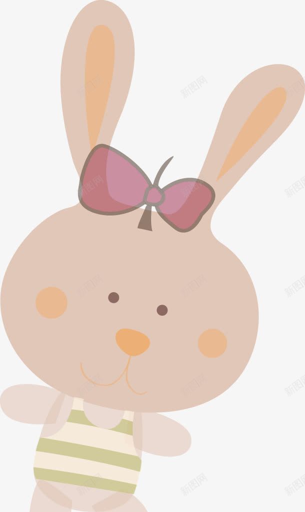 粉兔png免抠素材_新图网 https://ixintu.com 卡通兔 蝴蝶结