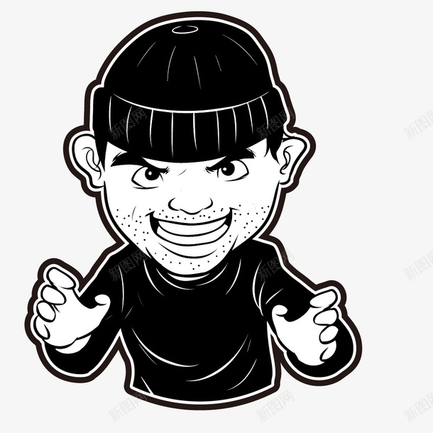 黑色衣服的小偷png免抠素材_新图网 https://ixintu.com png图形 人物 小偷 装饰 黑色