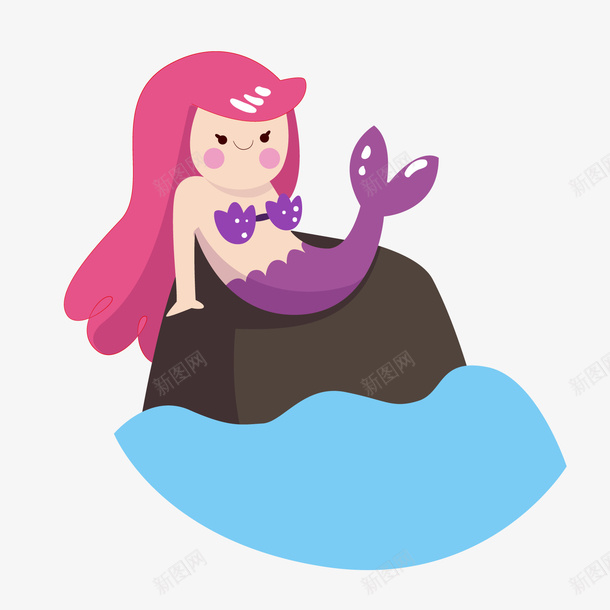 卡通可爱美人鱼png免抠素材_新图网 https://ixintu.com 卡通人物 卡通美人鱼 可爱美人鱼 背景装饰