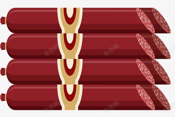 手绘火腿png免抠素材_新图网 https://ixintu.com 手绘 火腿肠 酒红色 食物