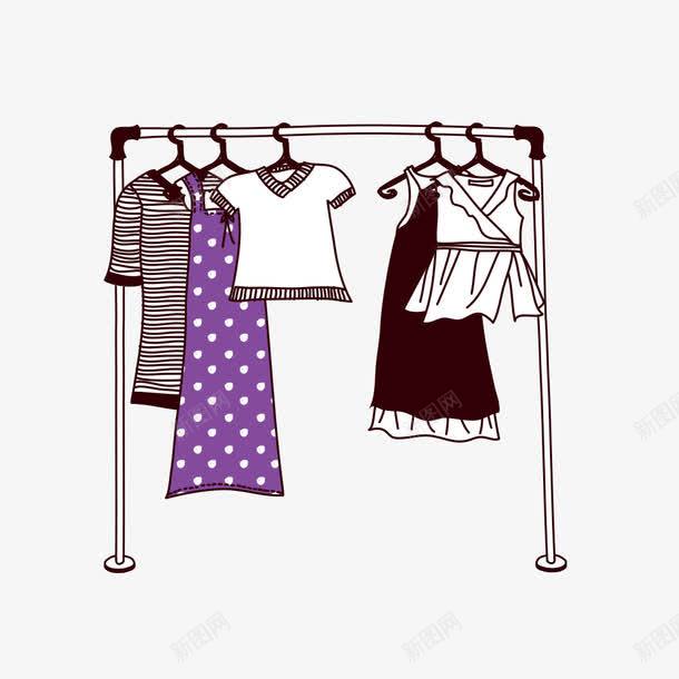 卡通衣服png免抠素材_新图网 https://ixintu.com 卡通 手绘 架子 衣服