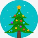 卡通圣诞树木图标图标