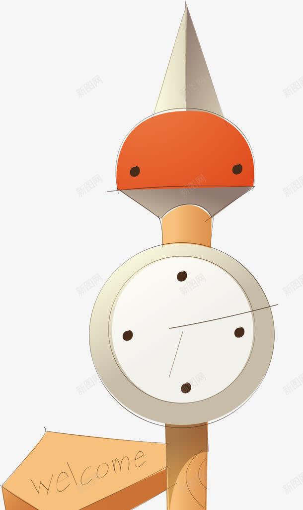 手绘卡通钟表矢量图ai免抠素材_新图网 https://ixintu.com 卡通素材 可爱卡通 手绘卡通 手绘素材 路标 钟表 矢量图