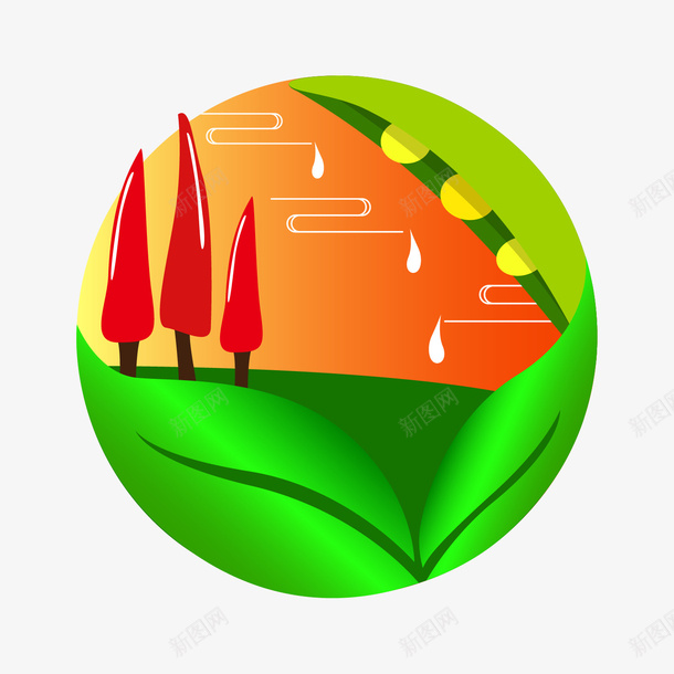 农产品矢量图图标ai_新图网 https://ixintu.com 农产品 自然 豆子 辣椒 矢量图