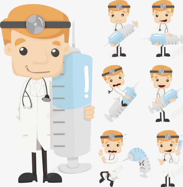 卡通医生打针png免抠素材_新图网 https://ixintu.com 医生 卡通 打针
