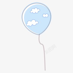 蓝天白云气球放飞图案素材