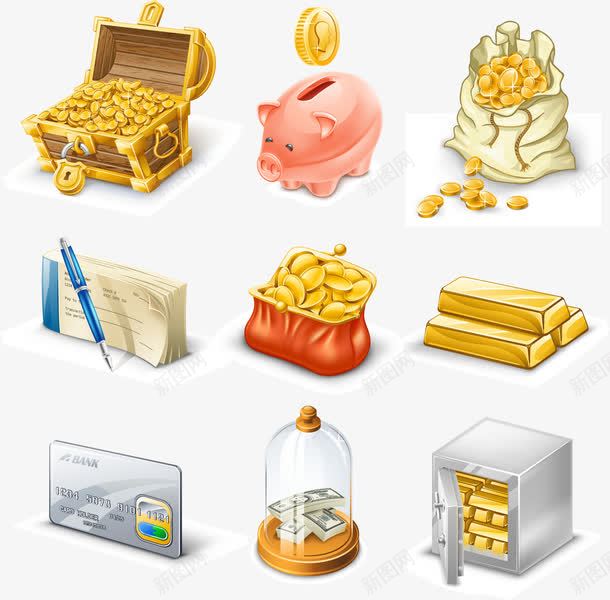钱箱钱袋等金融png免抠素材_新图网 https://ixintu.com 存钱箱 矢量金融 金融 金融素材 钱箱 钱箱钱袋等金融矢量素材 钱袋