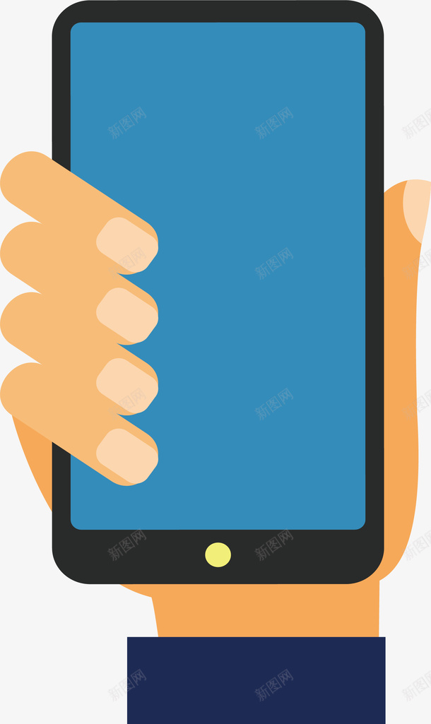 手拿的手机矢量图eps免抠素材_新图网 https://ixintu.com 产品演示 宣讲会 手拿手机 手机 手机模型 矢量png 矢量图