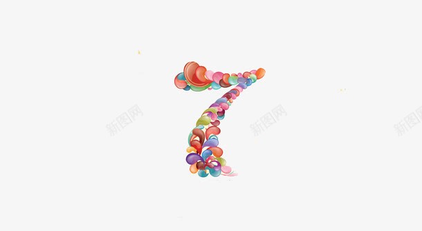 彩色气球数字7png免抠素材_新图网 https://ixintu.com 彩色 数字7 气球 简约
