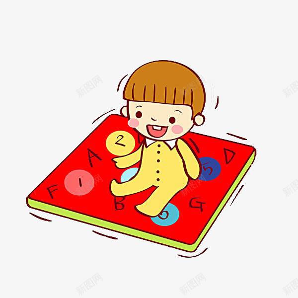 孩子做在垫子png免抠素材_新图网 https://ixintu.com 免扣 卡通 垫子 孩子
