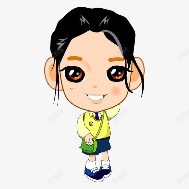 卡通大头女孩png免抠素材_新图网 https://ixintu.com 人物 卡通 卡通女孩 大头女孩