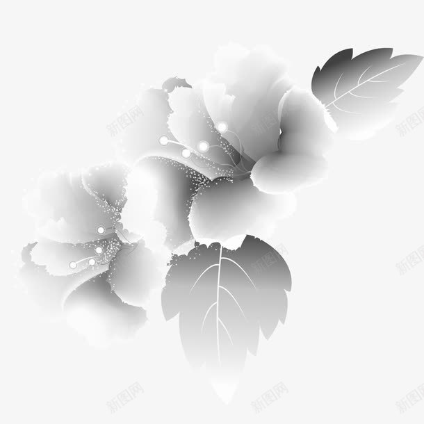 水墨花水彩画psd免抠素材_新图网 https://ixintu.com 花水墨花水彩画