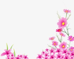 手绘粉色艺术花朵植物清新素材