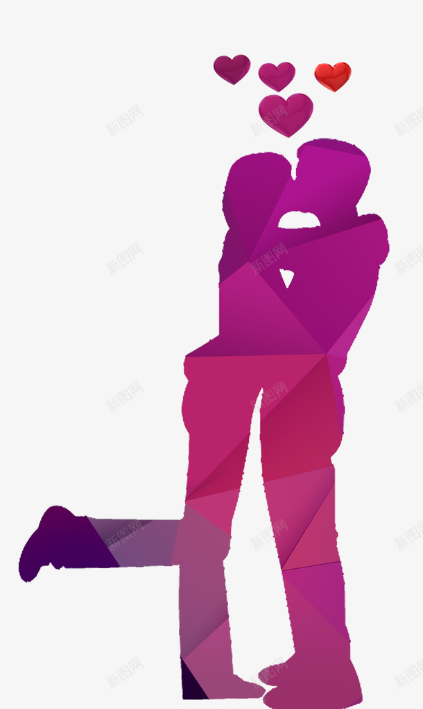 七夕情人节情侣渐变psd免抠素材_新图网 https://ixintu.com 七夕情人节 情侣 爱心