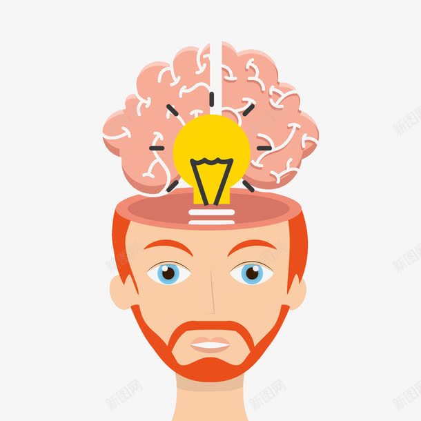 卡通大脑电灯泡png免抠素材_新图网 https://ixintu.com
