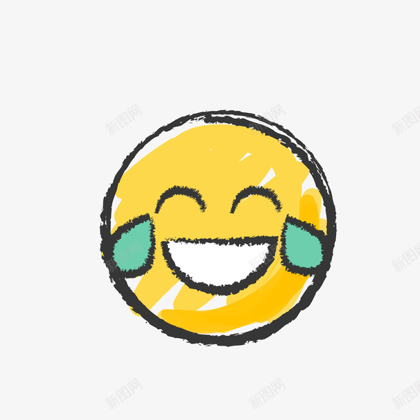 手绘笑哭表情矢量图eps免抠素材_新图网 https://ixintu.com 卡通 卡通可爱 卡通的 可爱的表情 笑哭 表情 矢量图