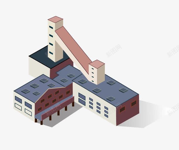 厂房建筑png免抠素材_新图网 https://ixintu.com 厂房 建筑 插画 立体