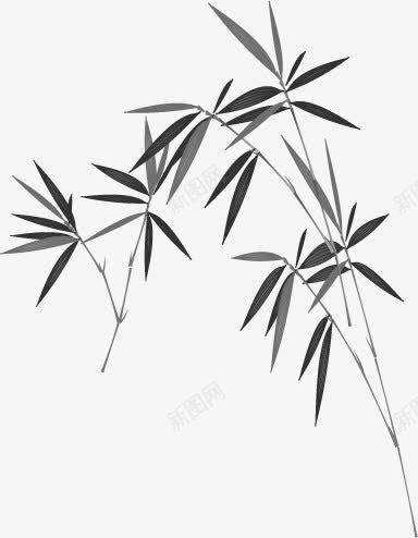 黑色古典传统水墨竹叶png免抠素材_新图网 https://ixintu.com 传统 古典 水墨 竹叶 黑色