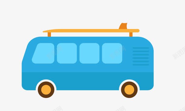 手绘旅游大巴png免抠素材_新图网 https://ixintu.com 免费 可爱 手绘 旅游大巴 蓝色