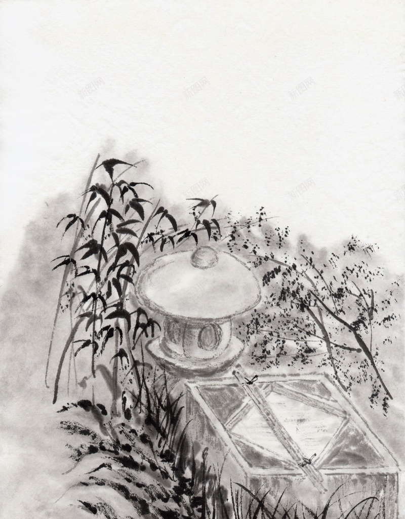 水墨风景工笔10jpg设计背景_新图网 https://ixintu.com 古风 工笔 水墨 风景