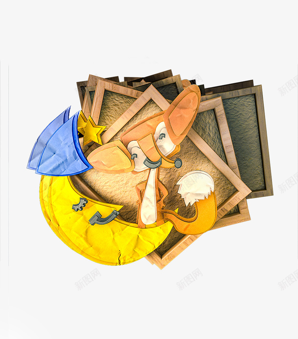 月亮上的小松鼠剪纸psd免抠素材_新图网 https://ixintu.com 剪纸 动物 卡通手绘 小松鼠 月亮 装饰图