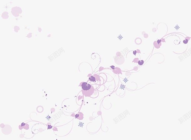紫花png免抠素材_新图网 https://ixintu.com 枝条 紫色 花朵