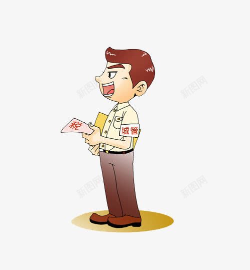 城管收税png免抠素材_新图网 https://ixintu.com 卡通 城管 收税
