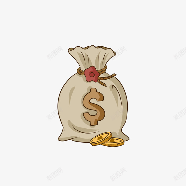 钱袋一个钱袋png免抠素材_新图网 https://ixintu.com 卡通 手绘 金袋子 金钱 钱袋 钱袋模型