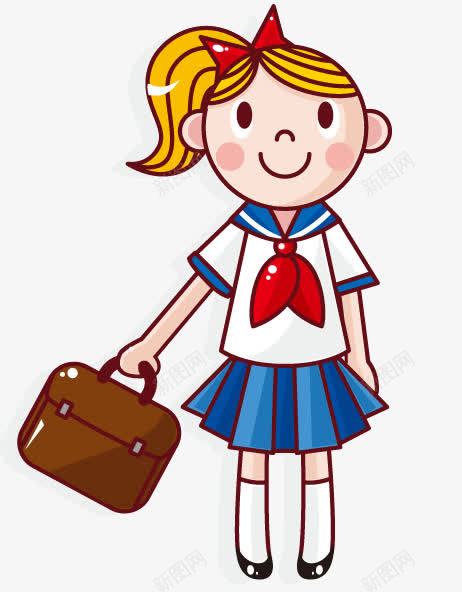 手绘女学生png免抠素材_新图网 https://ixintu.com 人物 卡通 女孩 学生 手绘