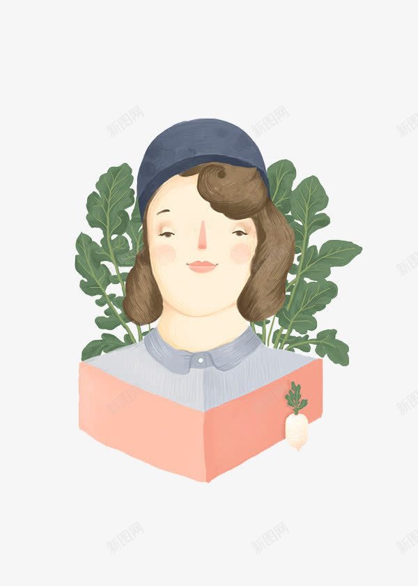卡通萝卜女人png免抠素材_新图网 https://ixintu.com 奇幻 女人房子 植物 萝卜