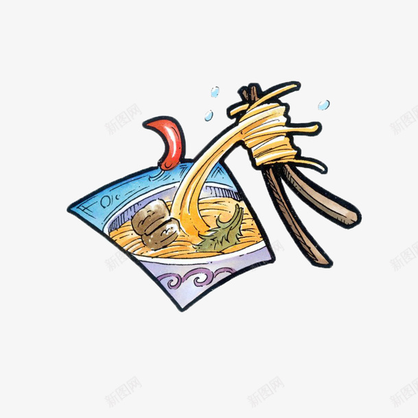 卡通担担面png免抠素材_新图网 https://ixintu.com 卡通 好吃 平面 担担面