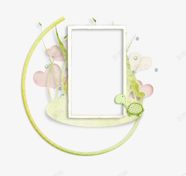 绿色花边框相框png免抠素材_新图网 https://ixintu.com png 相框 绿色 花边框 装饰