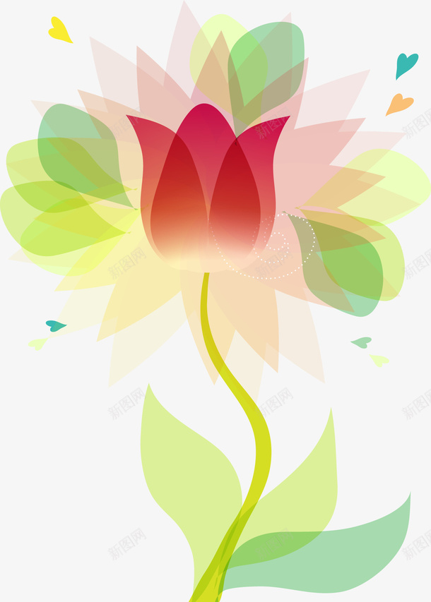 梦幻花朵矢量图eps免抠素材_新图网 https://ixintu.com PNG素材 梦幻花朵 矢量素材 设计素材 矢量图