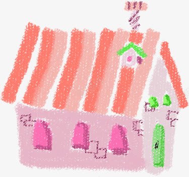 粉色浪漫手绘小屋png免抠素材_新图网 https://ixintu.com 小屋 浪漫 粉色