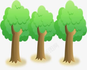 绿色卡通可爱树木png免抠素材_新图网 https://ixintu.com 卡通 可爱 树木 绿色