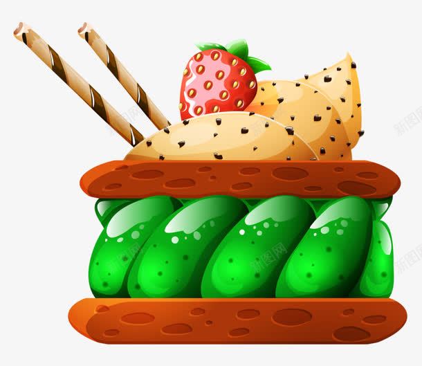 夹心饼干png免抠素材_新图网 https://ixintu.com 手绘 果酱 美食 饼干