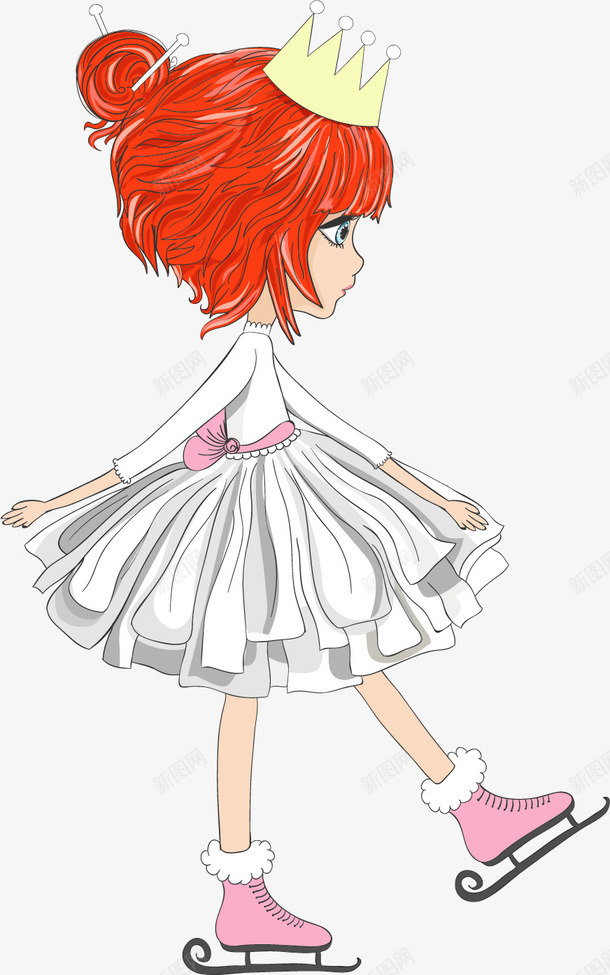 手绘可爱小女孩矢量图ai免抠素材_新图网 https://ixintu.com 可爱小女孩 手绘 时尚 矢量图