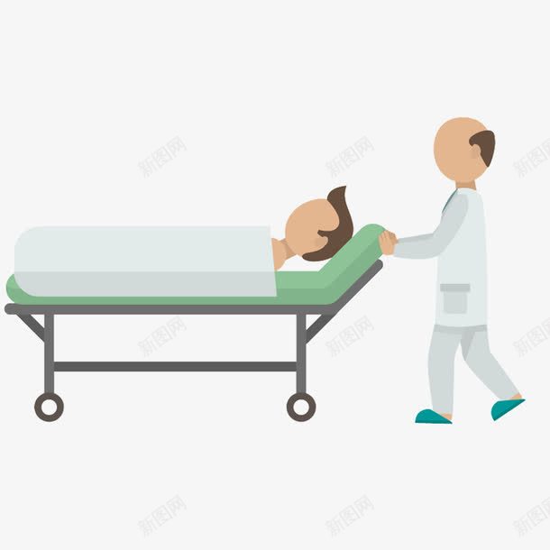 抢救病人png免抠素材_新图网 https://ixintu.com 外科 急救室 手术 抢救 病床