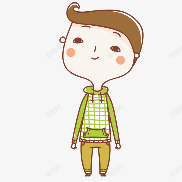 发呆的男孩矢量图ai免抠素材_新图网 https://ixintu.com 卡通 发呆 男孩 矢量图