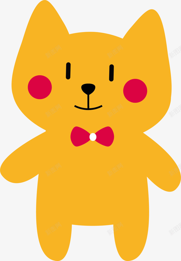 卡通黄猫矢量图ai免抠素材_新图网 https://ixintu.com 卡通动物 卡通手绘 玩偶 装饰图案 黄猫 矢量图