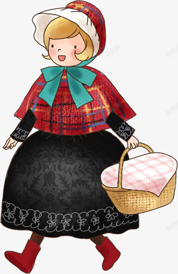 卡通小红帽png免抠素材_新图网 https://ixintu.com 卡通 女孩 小红帽 童话故事小红帽