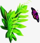 卡通夏日植物树叶蝴蝶png免抠素材_新图网 https://ixintu.com 卡通 夏日 树叶 植物 蝴蝶