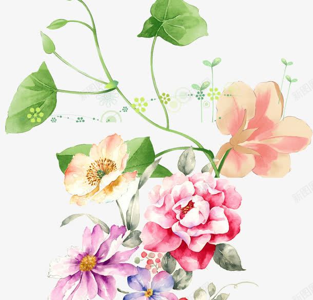 手绘花朵亿品元素png免抠素材_新图网 https://ixintu.com 亿品元素 卡通 叶子 手绘 花
