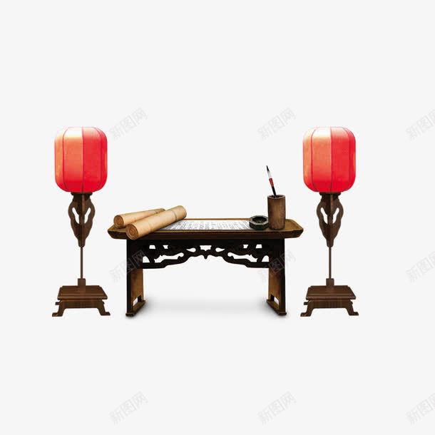 中国风png免抠素材_新图网 https://ixintu.com 中国风 台案 红纱灯 纱灯